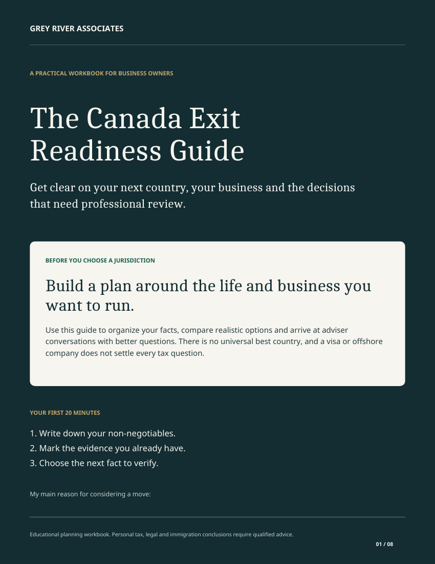 Cover of the Canada Exit Readiness Guide by Grey River Associates